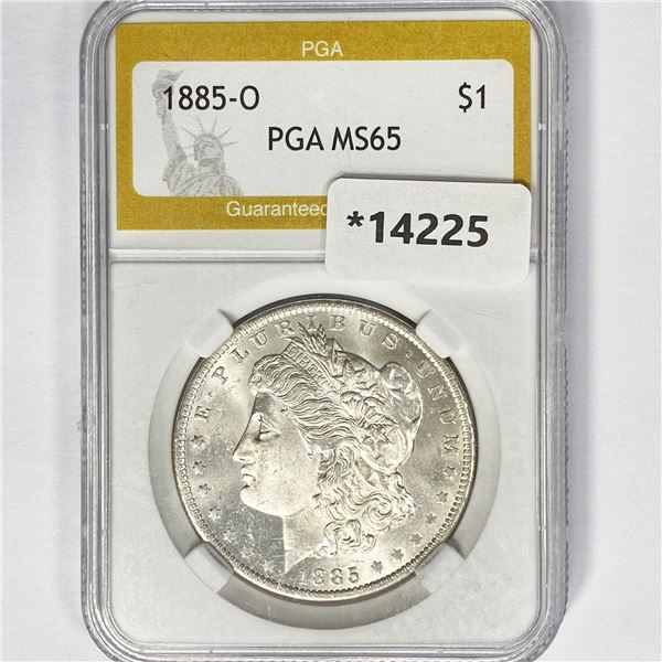 1885-O Morgan Silver Dollar PGA MS65