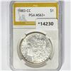 Image 1 : 1883-CC Morgan Silver Dollar PGA MS63+