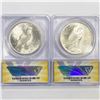 Image 2 : 1923 Set (2) Silver Peace Dollar ANACS MS64
