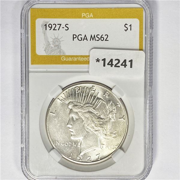 1927-S Silver Peace Dollar PGA MS62