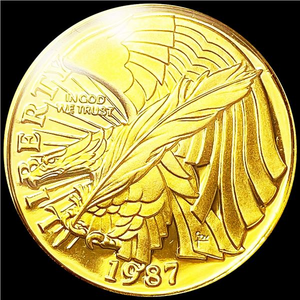 1987-W 1/10oz Gold Constitution $5 Eagle GEM PR
