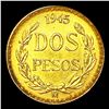 Image 2 : 1945 Mexico .0482oz Gold 2 Pesos UNCIRCULATED