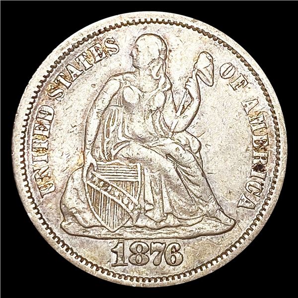 1876-CC Seated Liberty Dime NEARLY UNCIRCULATED