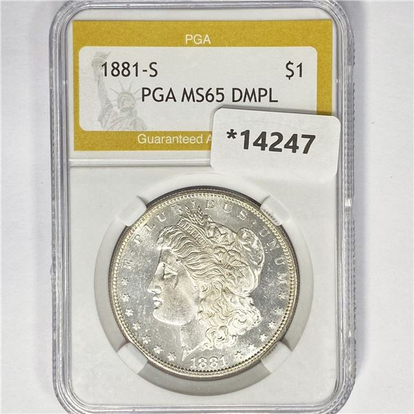 1881-S Morgan Silver Dollar PGA MS65 DMPL