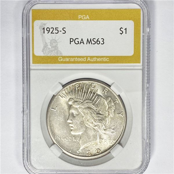 1925-S Silver Peace Dollar PGA MS63