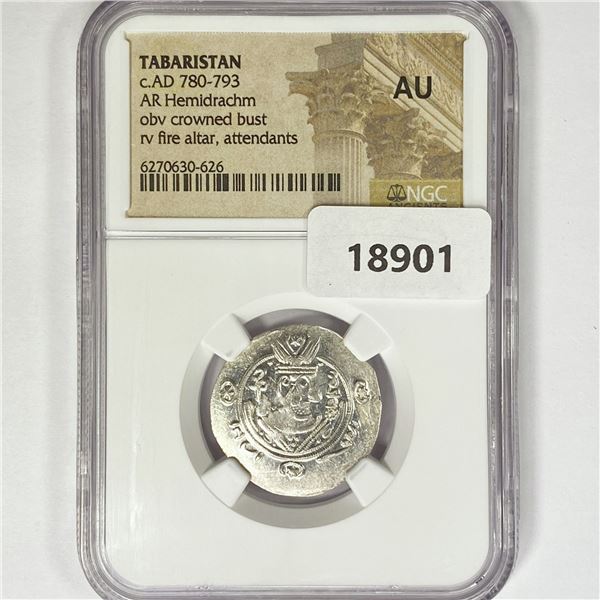 AD 780-793 Tabaristan AR Hemidrachm NGC AU