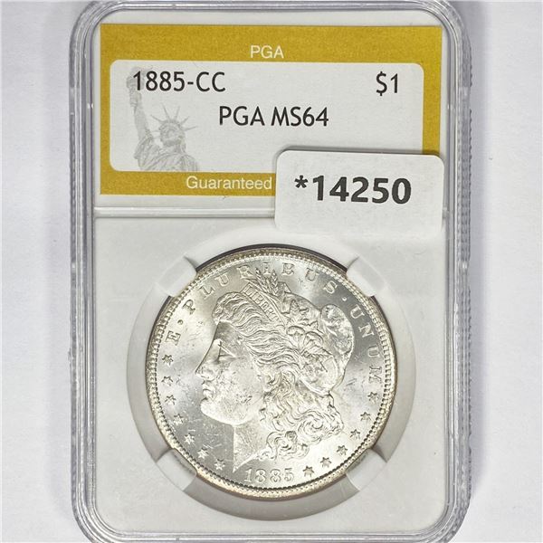 1885-CC Morgan Silver Dollar PGA MS64
