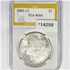 Image 1 : 1885-CC Morgan Silver Dollar PGA MS64