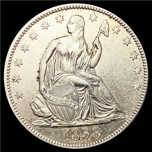 1858 Seated Liberty Half Dollar UNCIRCULATED