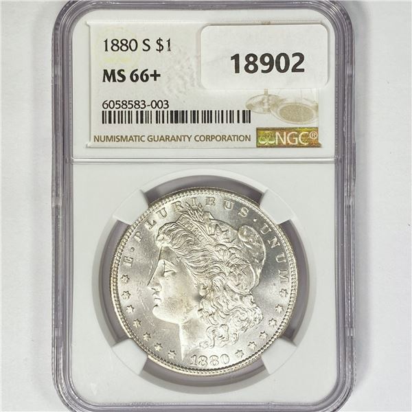 1880-S Morgan Silver Dollar NGC MS66+