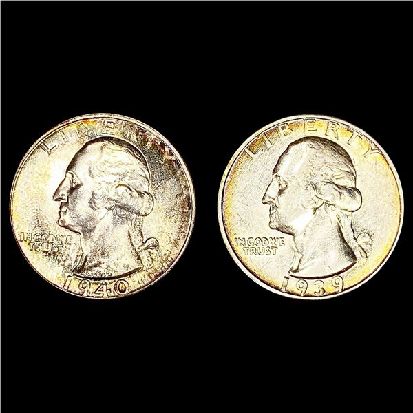 (2) Washington Quarters (1939-S, 1940-S) UNCIRCUL