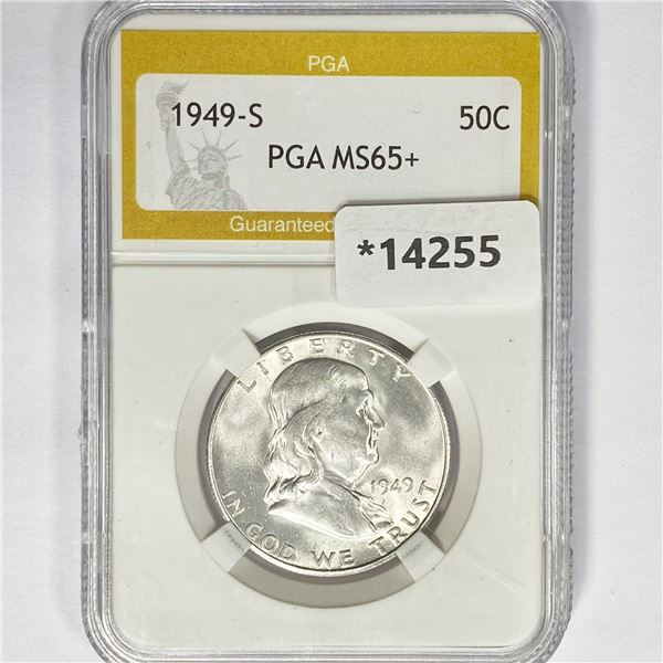 1949-S Franklin Half Dollar PGA MS65+