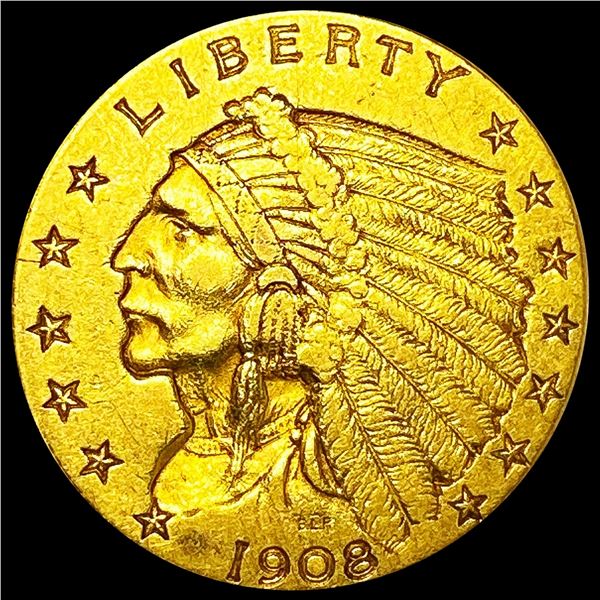 1908 $2.50 Gold Quarter Eagle CLOSELY UNC