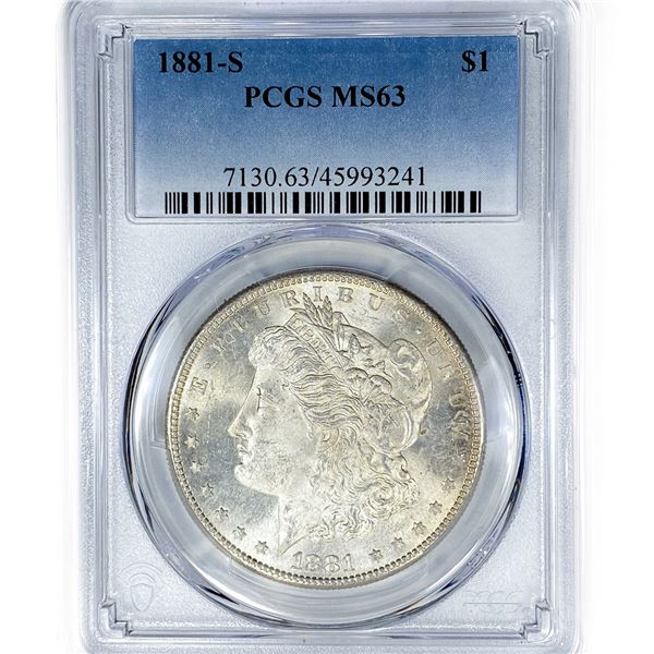 1881-S Morgan Silver Dollar PCGS MS63