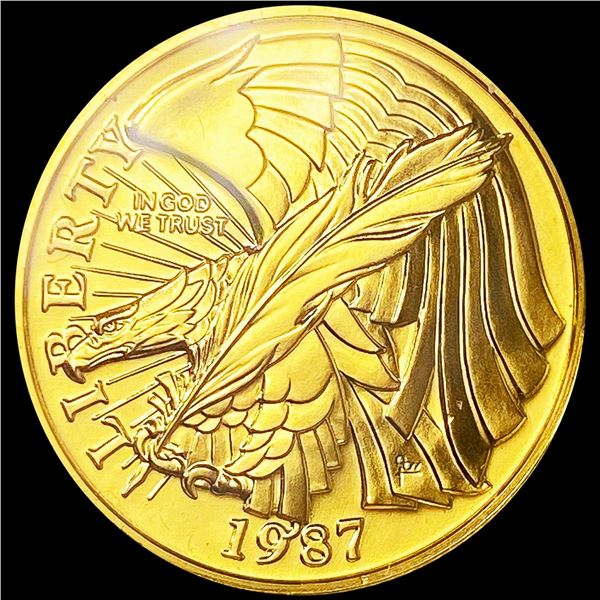 1987-W .25oz Gold Comem $5 GEM BU