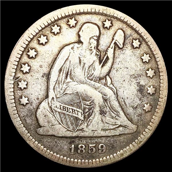 1859-O Seated Liberty Quarter NICELY CIRCULATED