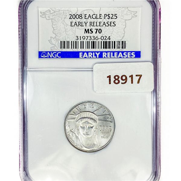 2008 $25 1/4oz American Platinum Eagle NGC MS70
