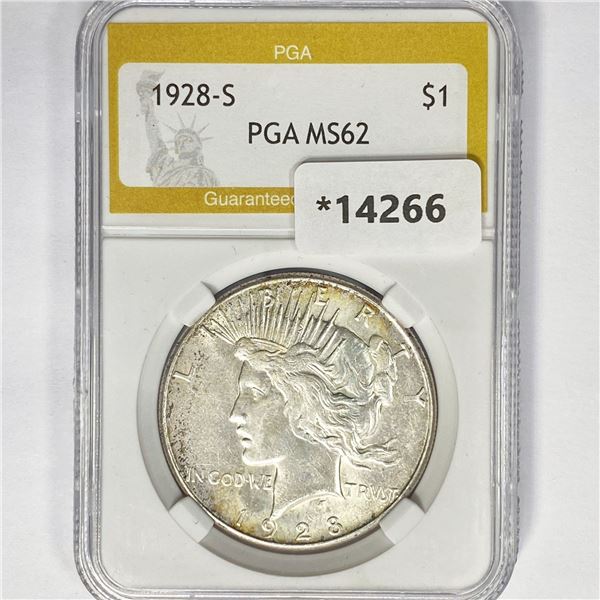 1928-S Silver Peace Dollar PGA MS62