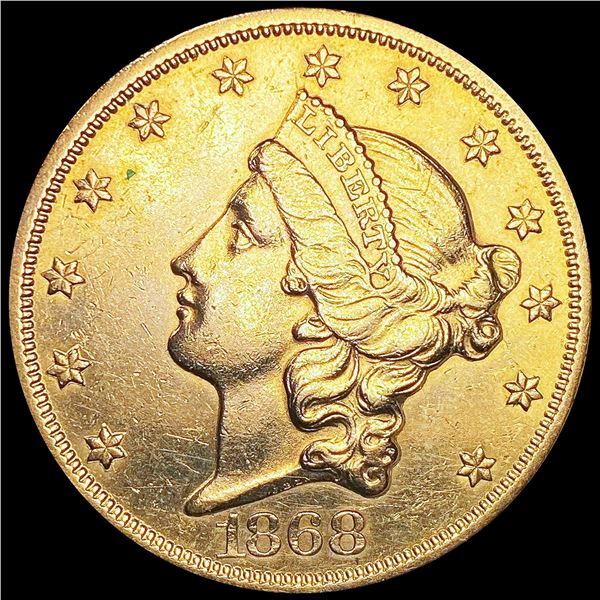 1868-S $20 Gold Double Eagle CLOSELY UNCIRCULATED
