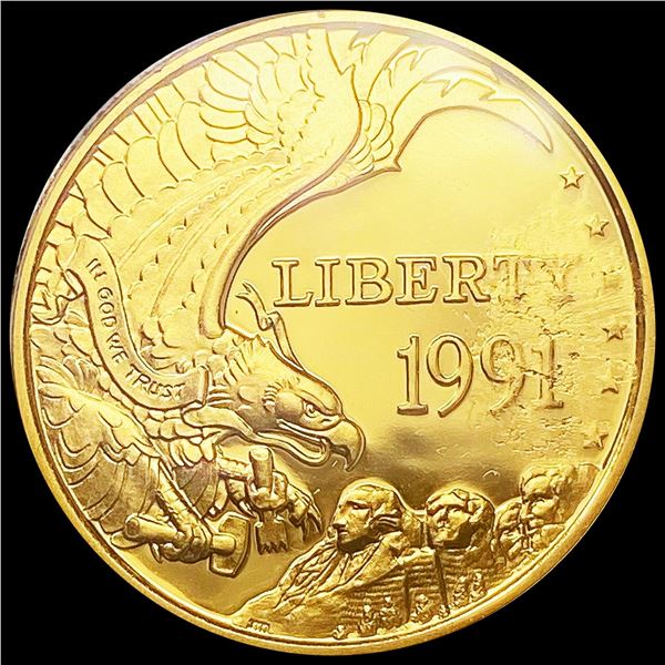 1991-W .25oz Gold Comem $5 GEM PROOF