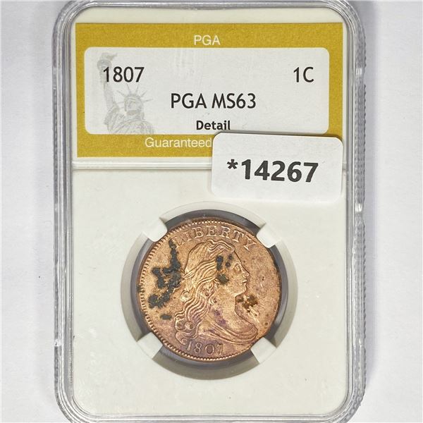 1807 Large Cent PGA MS63 Detail