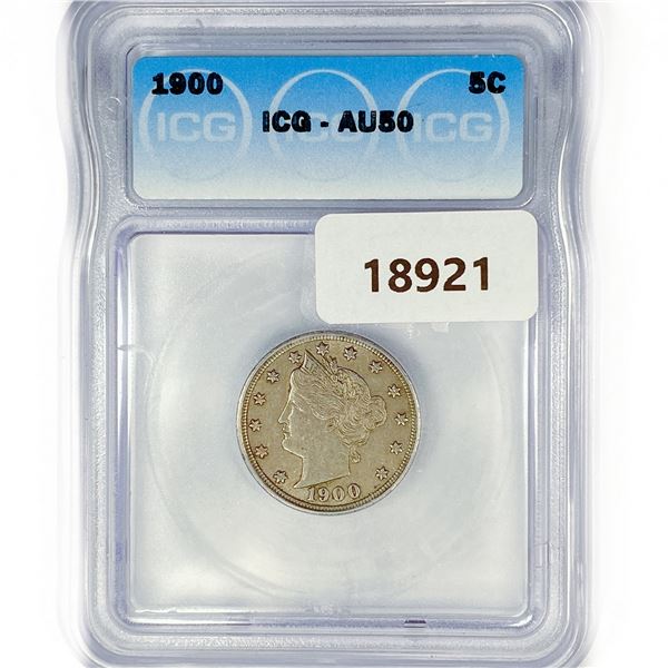 1900 Liberty Victory Nickel ICG AU50