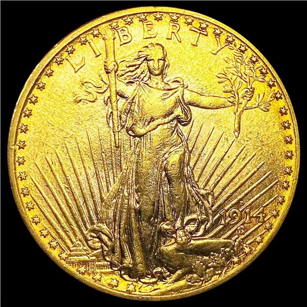 1914-D $20 Gold Double Eagle CLOSELY UNCIRCULATED