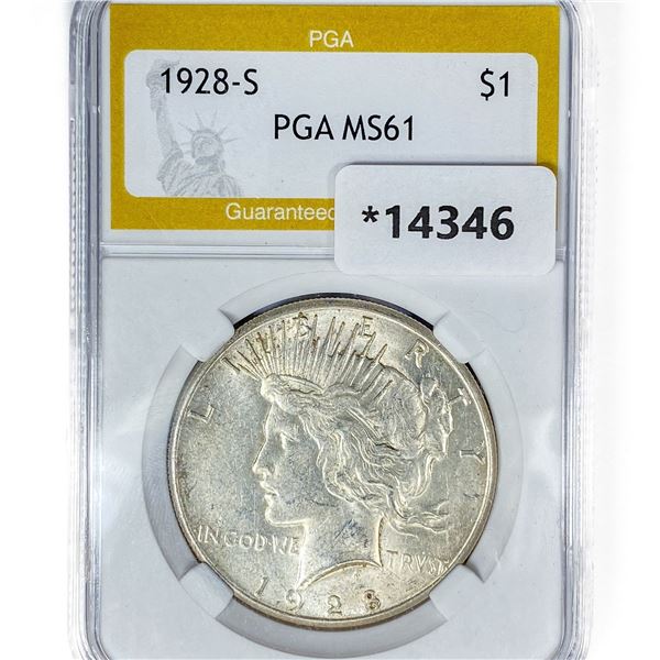 1928-S Silver Peace Dollar PGA MS61
