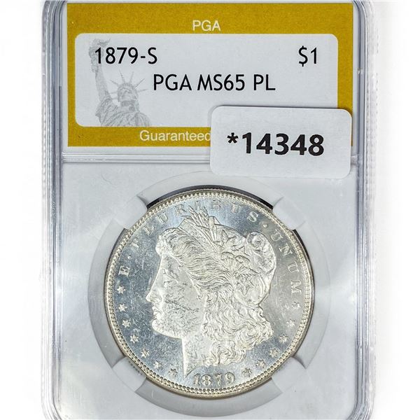 1879-S Morgan Silver Dollar PGA MS65 PL