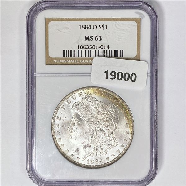 1884-O Morgan Silver Dollar NGC MS63