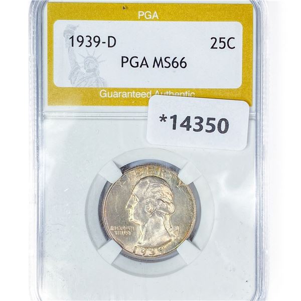1939-D Washington Silver Quarter PGA MS66