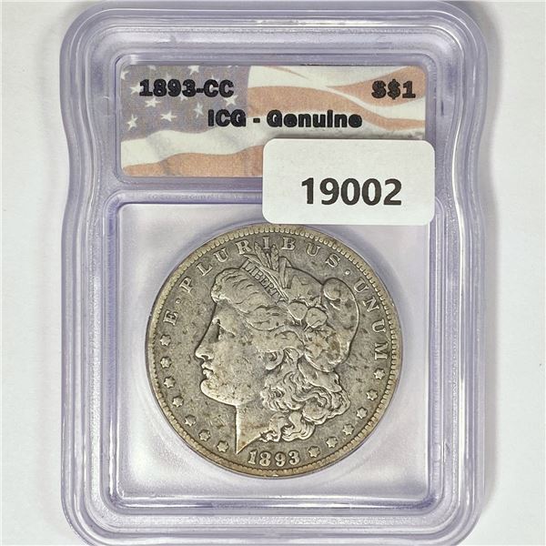1893-CC Morgan Silver Dollar ICG