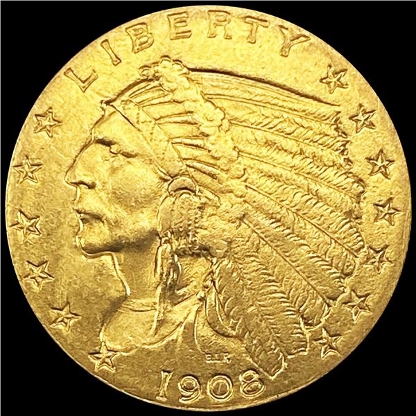 1908 $2.50 Gold Quarter Eagle CLOSELY UNC