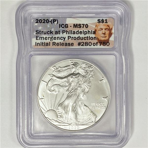 2020-(P) American Silver Eagle ICG MS70