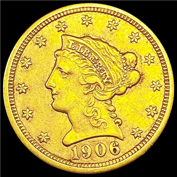1906 $2.50 Gold Quarter Eagle LIGHTLY CIRCULATED
