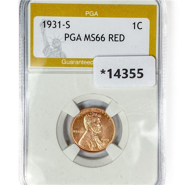 1931-S Wheat Cent PGA MS66 RED