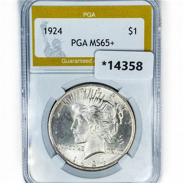 1924 Silver Peace Dollar PGA MS65+
