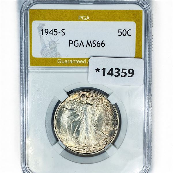 1945-S Walking Liberty Half Dollar PGA MS66