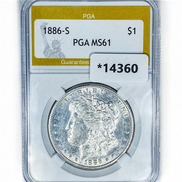 1886-S Morgan Silver Dollar PGA MS61
