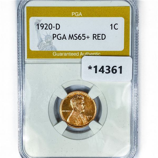 1920-D Wheat Cent PGA MS65+ RED