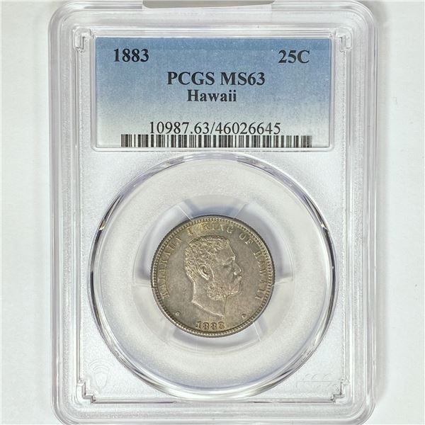 1883 Kingdom of Hawaii Quarter PCGS MS63