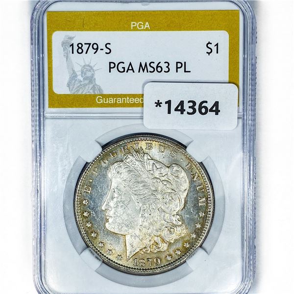 1879-S Morgan Silver Dollar PGA MS63 PL