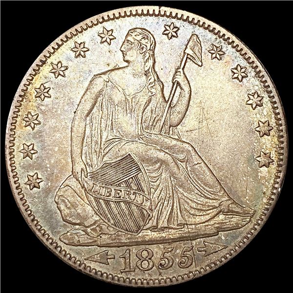 1855-O Arrows Seated Liberty Half Dollar CLOSE UNC