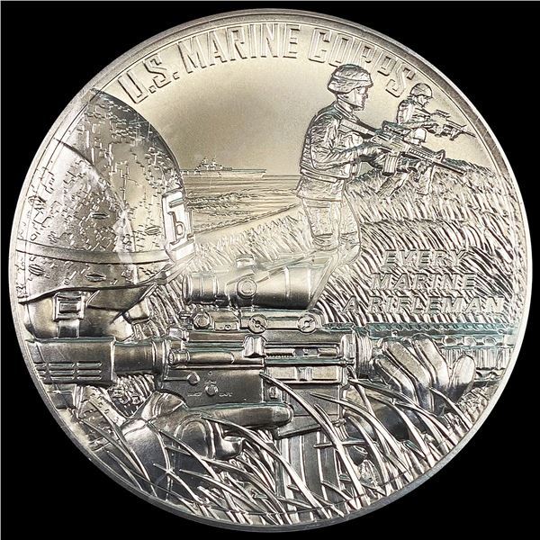 Marine Corps Silver Commem. Round SUPERB GEM BU