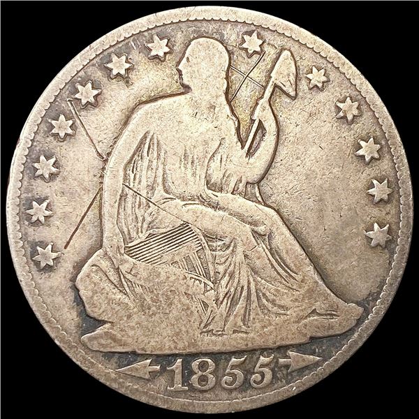 1855-O Arrows Seated Liberty Half Dollar NICE CIRC