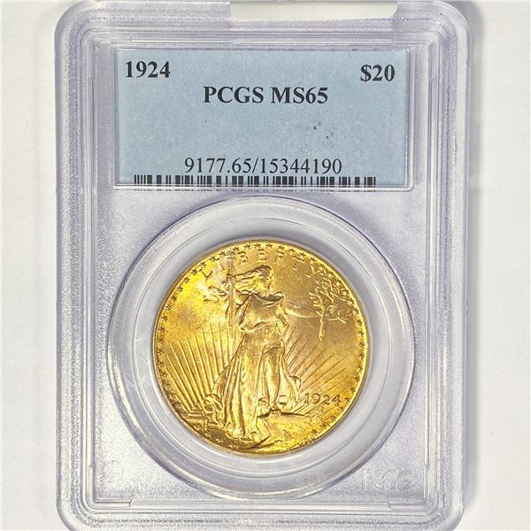 1924 $20 Gold Double Eagle PCGS MS65