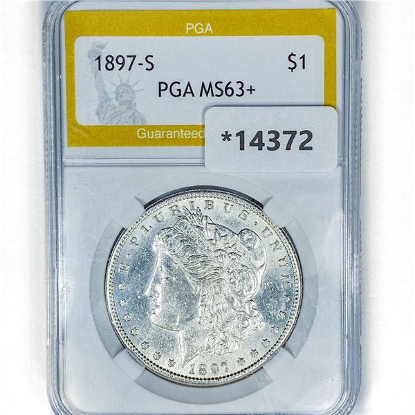 1897-S Morgan Silver Dollar PGA MS63+