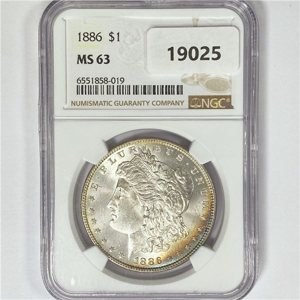 1886 Morgan Silver Dollar NGC MS63