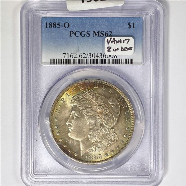 1885-O Morgan Silver Dollar PCGS MS62 VAM 17
