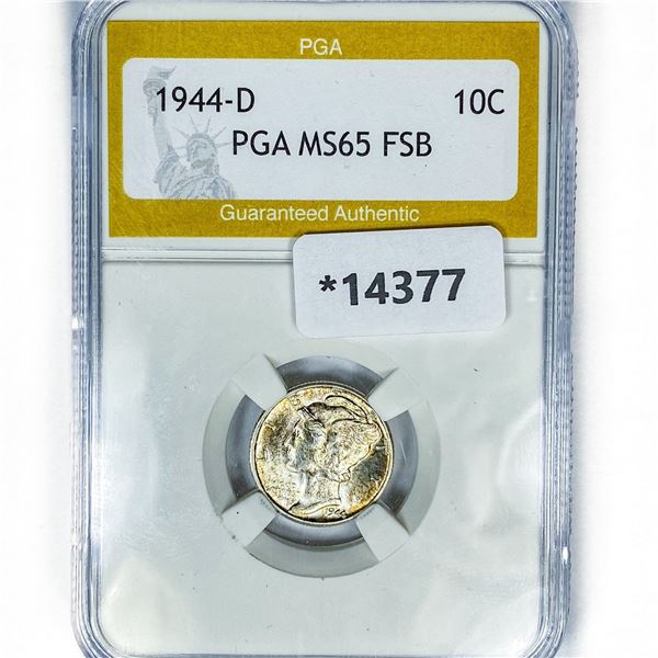 1944-D Mercury Silver Dime PGA MS65 FSB